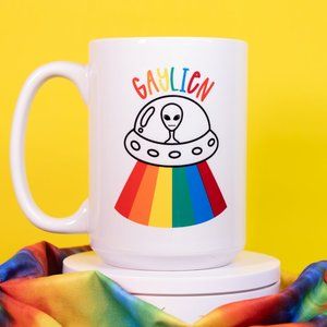 Pride Coffee Mugs 🌈 "Gaylien" 12oz or 15oz